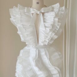 ชุดเดรส แต่งโบว์ สีขาว LOVELYN 2109 Size S BKK