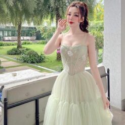 ชุดเดรส สีเขียว Brand HiSo 3021 Size S-M BKK