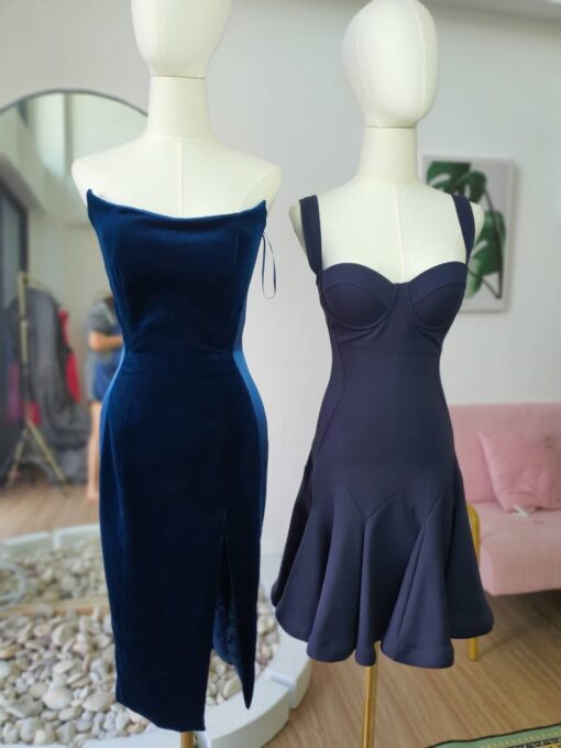 ชุดเดรส สีน้ำเงิน POEM 1012 Size S (34) BKK - Image 2