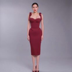 ชุดเดรส สีแดง POEM 1011 Size S-M (36) BKK