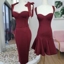 ชุดเดรส สีแดง POEM 1011 Size S-M (36) BKK