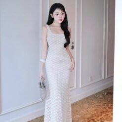 ชุดเดรส สายเดียว ขาว ครีม ZEN LULU เวียดนาม 2201 SIZE S-M BKK