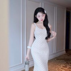 ชุดเดรส สายเดียว ขาว ครีม ZEN LULU เวียดนาม 2201 SIZE S-M BKK