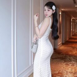 ชุดเดรส สายเดียว ขาว ครีม ZEN LULU เวียดนาม 2201 SIZE S-M BKK