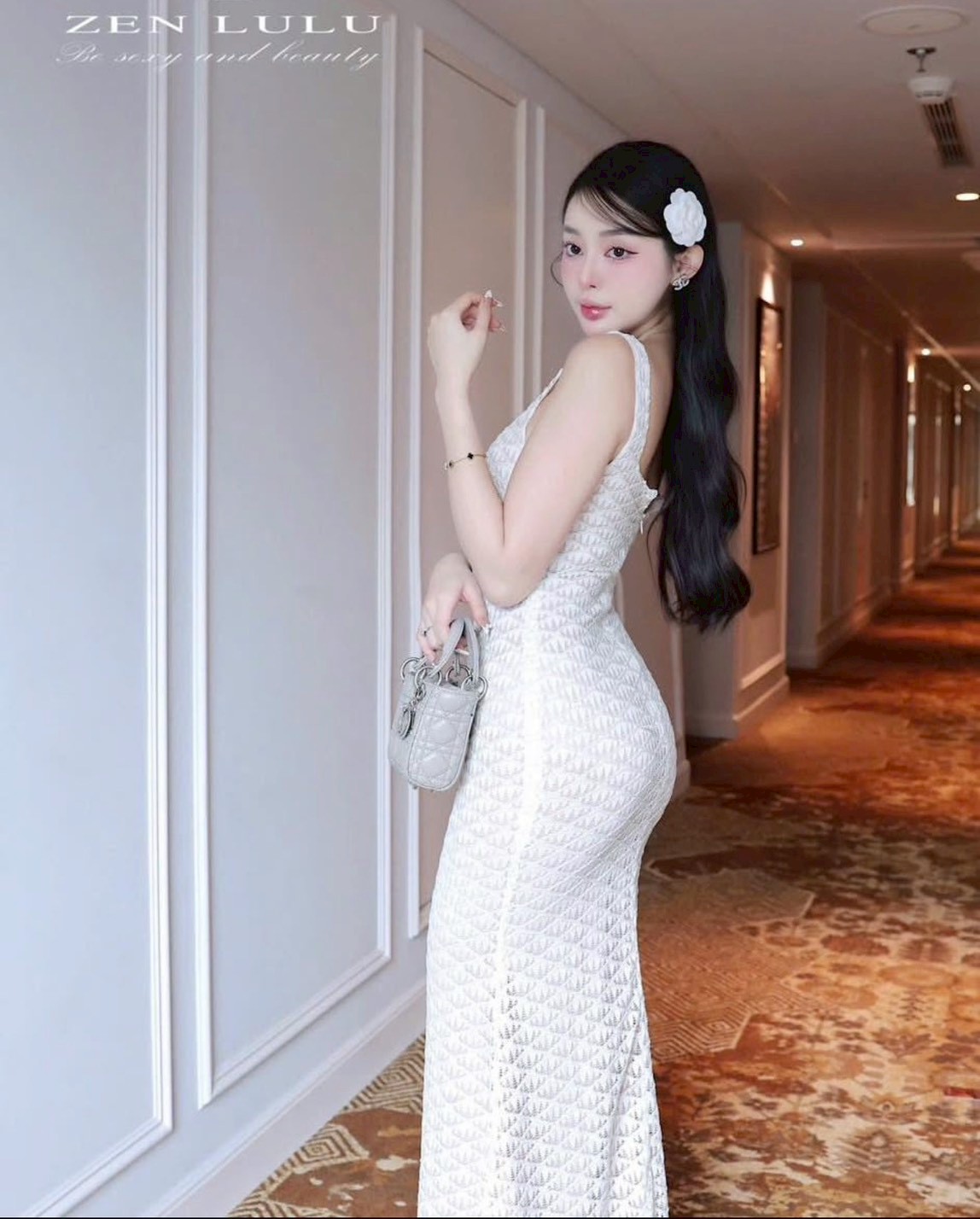 ชุดเดรส สายเดียว ขาว ครีม ZEN LULU เวียดนาม 2201 SIZE S-M BKK - Image 4