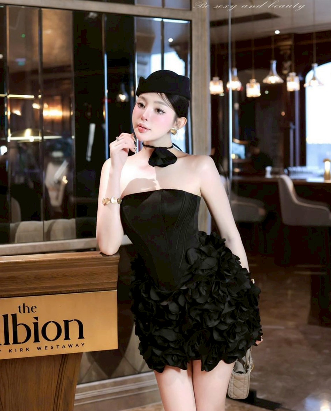 ชุดเดรส กุหลาบ ดำ ชมพู ZEN LULU 2190 SIZE S-M BKK - Image 9