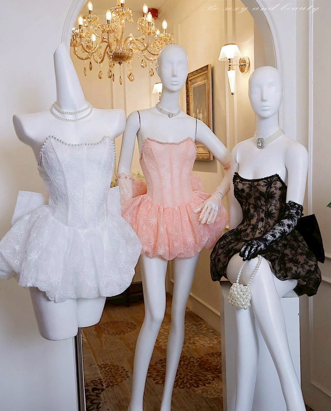 ชุดเดรส เกาะอก โบว์ สีชมพู ZEN LULU 2196 SIZE S M BKK - Image 10