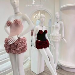 ชุดเซ็ท 2 ชิ้น กุหลาบ สีขาว สีชมพู ZEN LULU 4020 SIZE S-M BKK