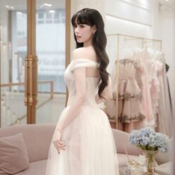 ชุดเดรส ปาดไหล่ สีขาว 3056 Brand HiSo Size FREESIZE BKK