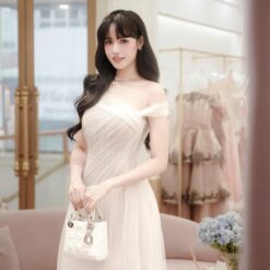 ชุดเดรส ปาดไหล่ สีขาว 3056 Brand HiSo Size FREESIZE BKK