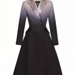 ชุดเดรส สูท สีทูโทน POEM 1025 Size S-M-L (38) BKK