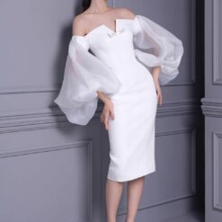 ชุดแต่งงาน ชุดเจ้าสาว สีขาว POEM 1014 Size M-L (38) BKK