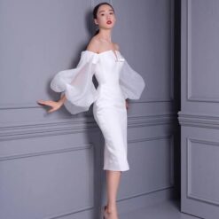 ชุดแต่งงาน ชุดเจ้าสาว สีขาว POEM 1014 Size M-L (38) BKK