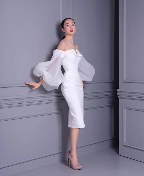 ชุดแต่งงาน ชุดเจ้าสาว สีขาว POEM 1014 Size M-L (38) BKK - Image 2