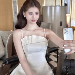 ชุดเดรส สีชมพู สีขาว BRAND TRANALI 4016 Size S BKK