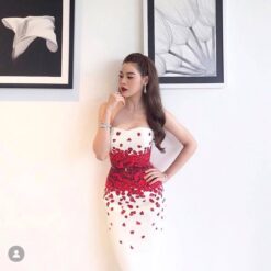 ชุดเดรส POME คอลเลคชั่น กุหลาบ+เข็มขัด 1015 Size S-M (38) BKK