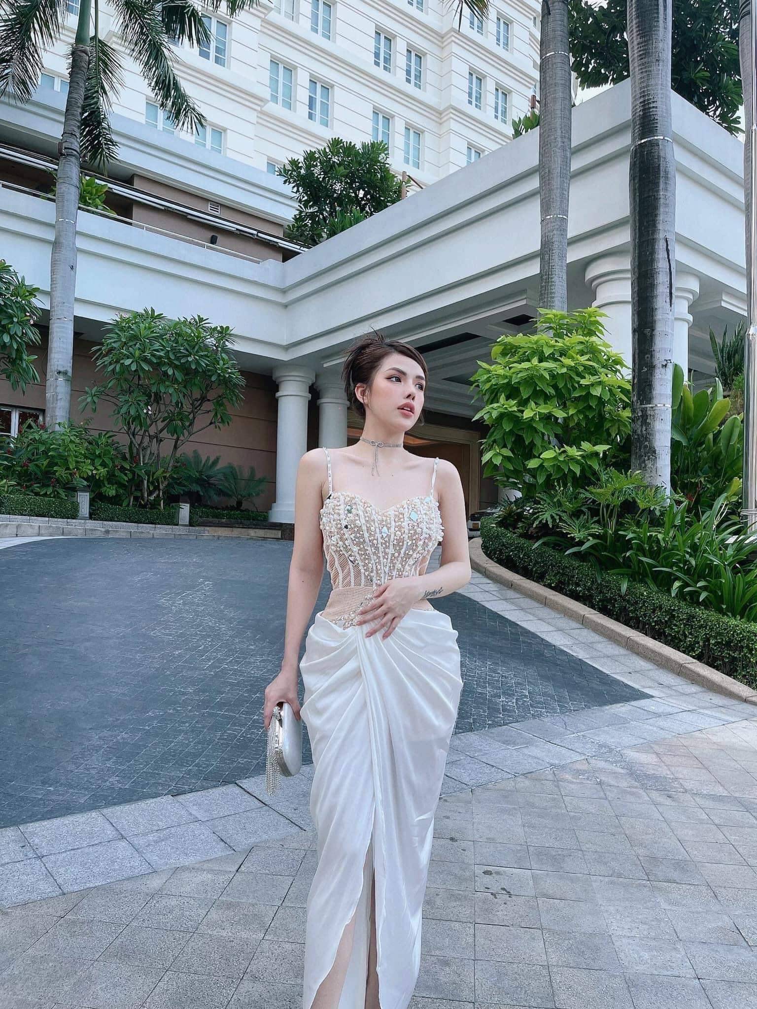 ชุดเดรส แต่งมุก สีขาว Brand HiSo 3045 Size S-M BKK - Image 4