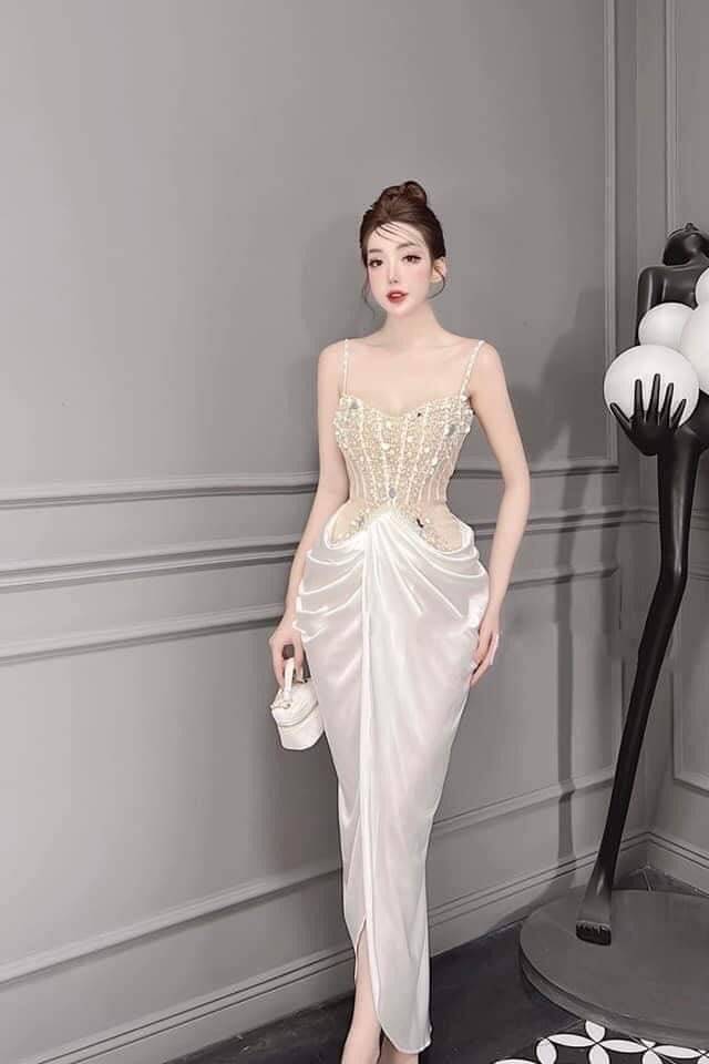 ชุดเดรส แต่งมุก สีขาว Brand HiSo 3045 Size S-M BKK - Image 6