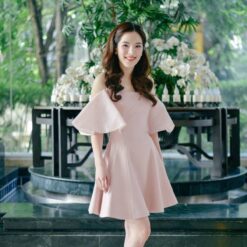 ชุดเดรส สีชมพู POEM 1013 Size S-M (36) BKK