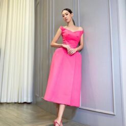 ชุดเดรส สีบานเย็น POEM 1028 Size S-M (34) BKK
