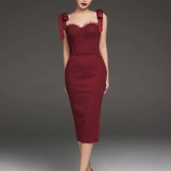 ชุดเดรส สีแดง POEM 1011 Size S-M (36) BKK