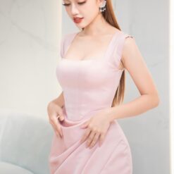 ชุดเดรส ราตรี สีชมพู VANANHSCARLET 3050 Size S-M BKK