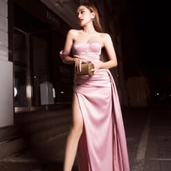 ชุดเดรส ราตรี สีชมพู VANANHSCARLET 3049 Size S-M BKK