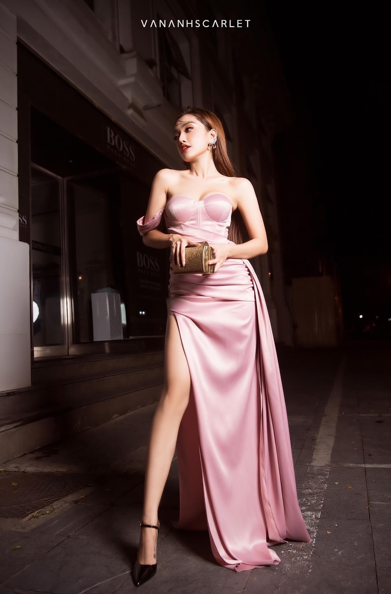 ชุดเดรส ราตรี สีชมพู VANANHSCARLET 3049 Size S-M BKK - Image 3