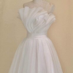 ชุดแต่งงาน ชุดเจ้าสาว เกาะอก สีขาว Brand HiSo 3044 Size S-M BKK