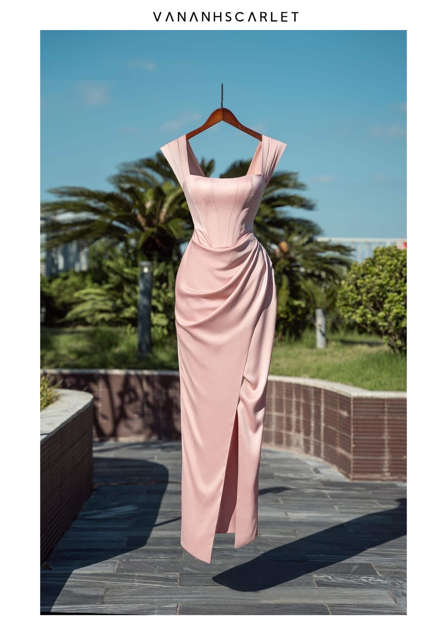 ชุดเดรส ราตรี สีชมพู VANANHSCARLET 3050 Size S-M BKK - Image 4