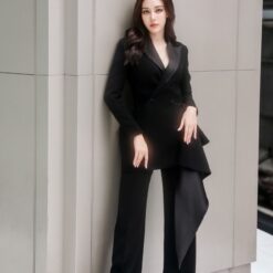 ชุดสูท+กางเกง สีดำ POEM แท้ 1021 Size S-M (36) BKK