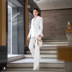 ชุดสูท+กางเกง สีขาว POEM แท้ 1002 Size S-M (36) BKK