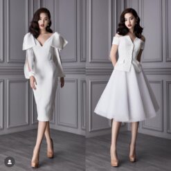 ชุดแต่งงาน ชุดเจ้าสาว สีขาว POEM 1004 Size M-L (40) BKK