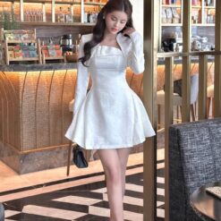 ชุดเดรส สีชมพู สีขาว BRAND TRANALI 4016 Size S BKK
