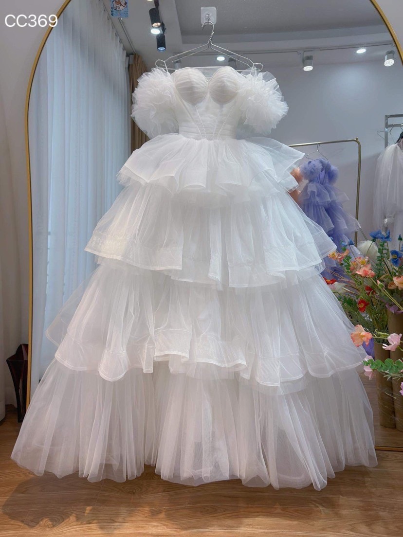 ชุดเดรส ฟู เกาะอก สีชมพู Brand HiSo 3064 Size S-M BKK - Image 8