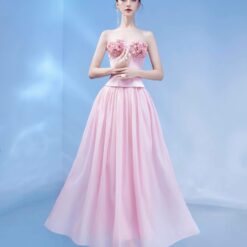 ชุดเซ็ท เกาะอก แต่งดอก BRAND TRANALI สีชมพู 4018 Size BKK