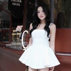 ชุดเซ็ท เสื้อ กางเกง โบว์ สีขาว 4026 Size L BKK