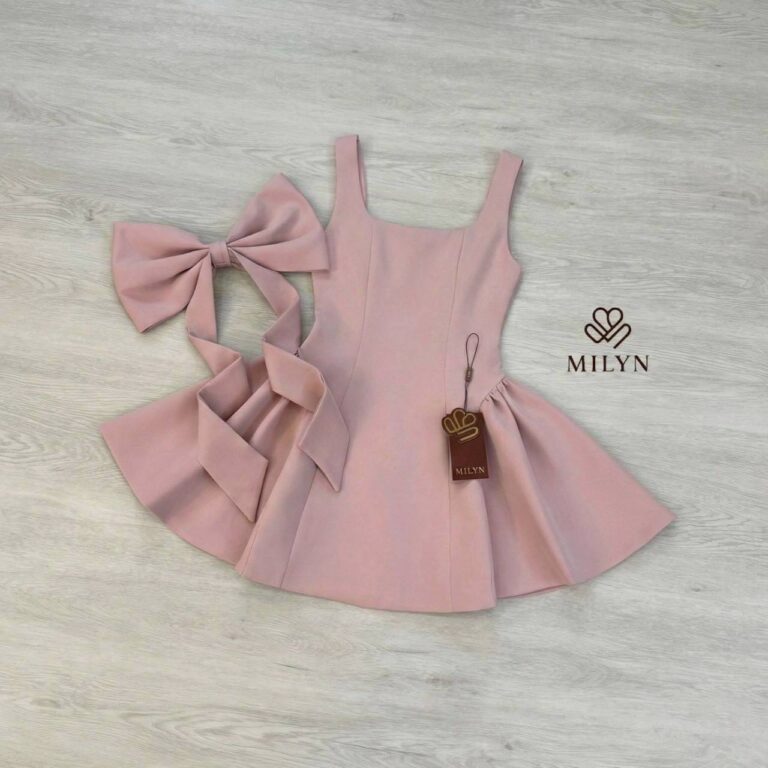 ชุดเซ็ท เสื้อ กางเกง โบว์ สีชมพู 4025 Size S BKK - Image 6