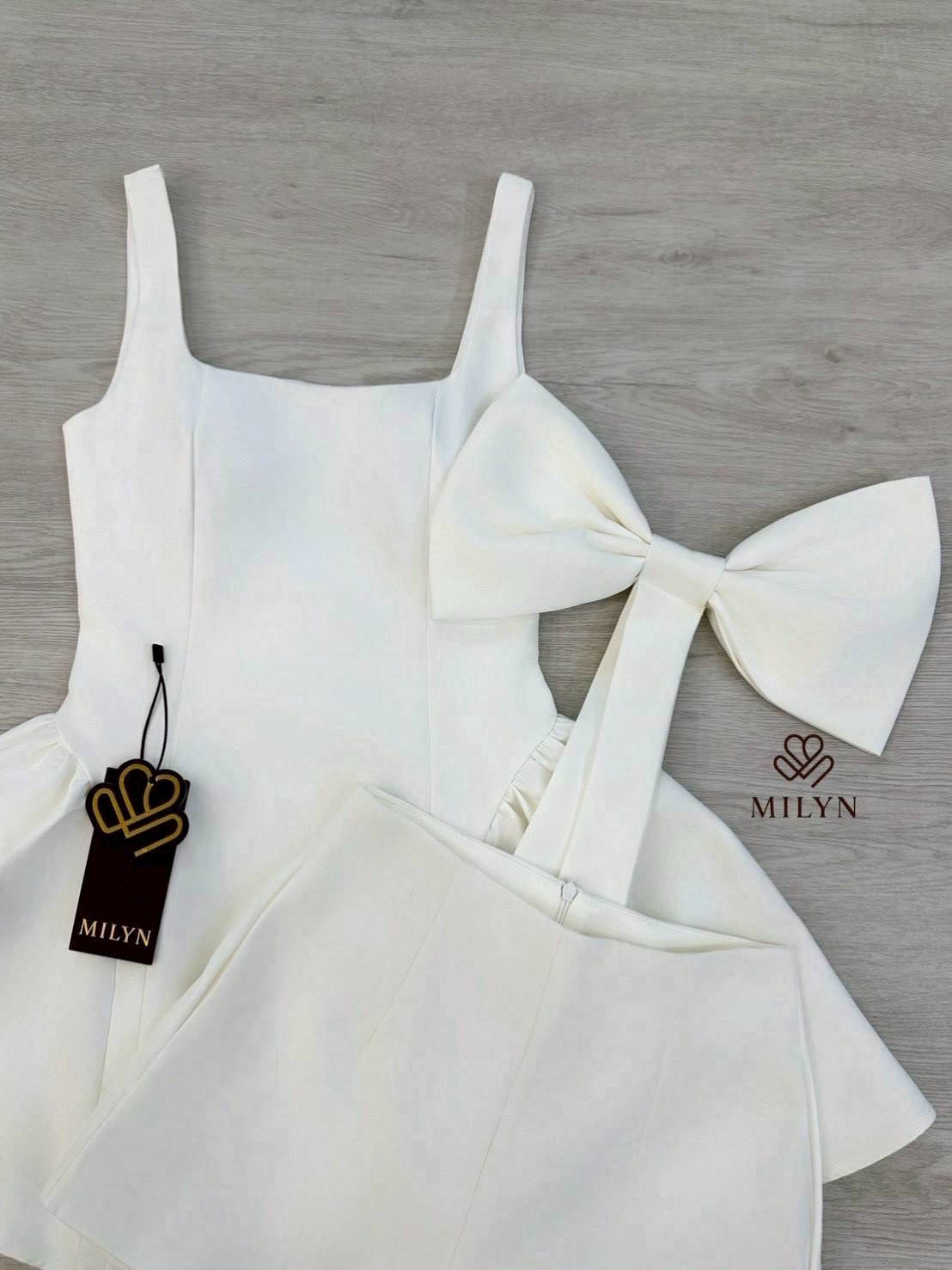 ชุดเซ็ท เสื้อ กางเกง โบว์ สีขาว 4026 Size L BKK - Image 7