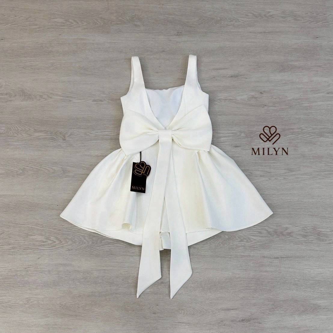 ชุดเซ็ท เสื้อ กางเกง โบว์ สีขาว 4026 Size L BKK - Image 6