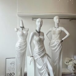 ชุดเดรส สายเดี่ยว แต่งกลิตเตอร์ สีขาว BRAND ZEN LULU 2237 Size S BKK